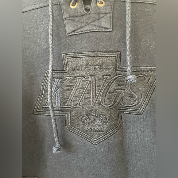 47 Brand Los Angeles Kings Black Cotton Blend Lacer Hoodie Sweatshirt; size S - Picture 4 of 8